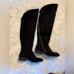 Report Gwynethh Black Over-the-Knee Suede Women's Boots